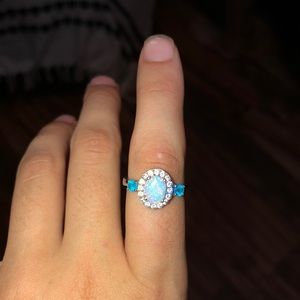 real diamond opal ring